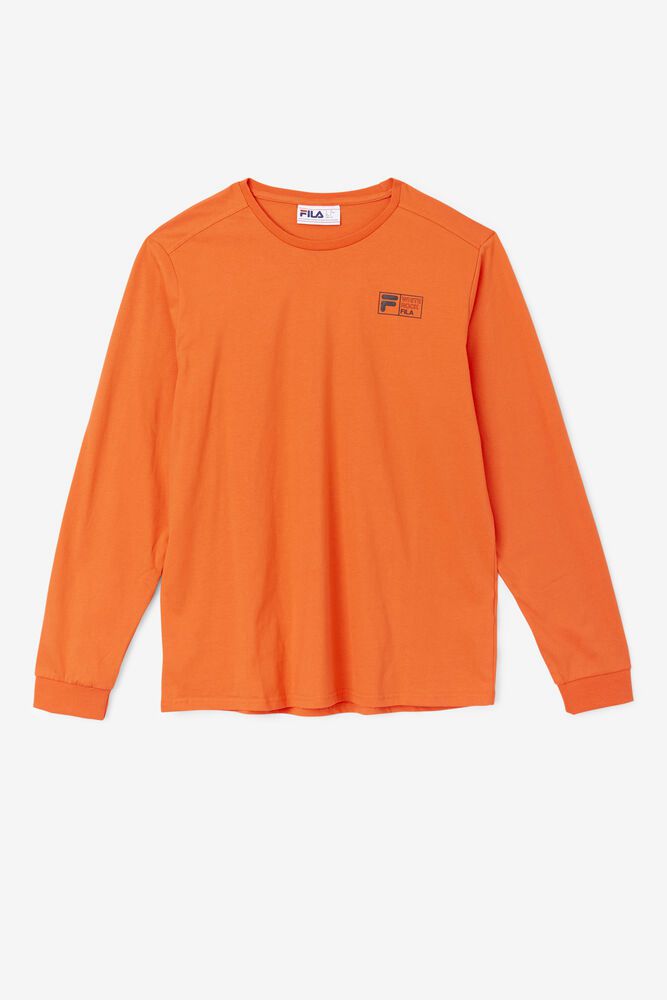 Fila T Skjorte Herre Oransje Rappel Lenge Sleeve 793610-UDC